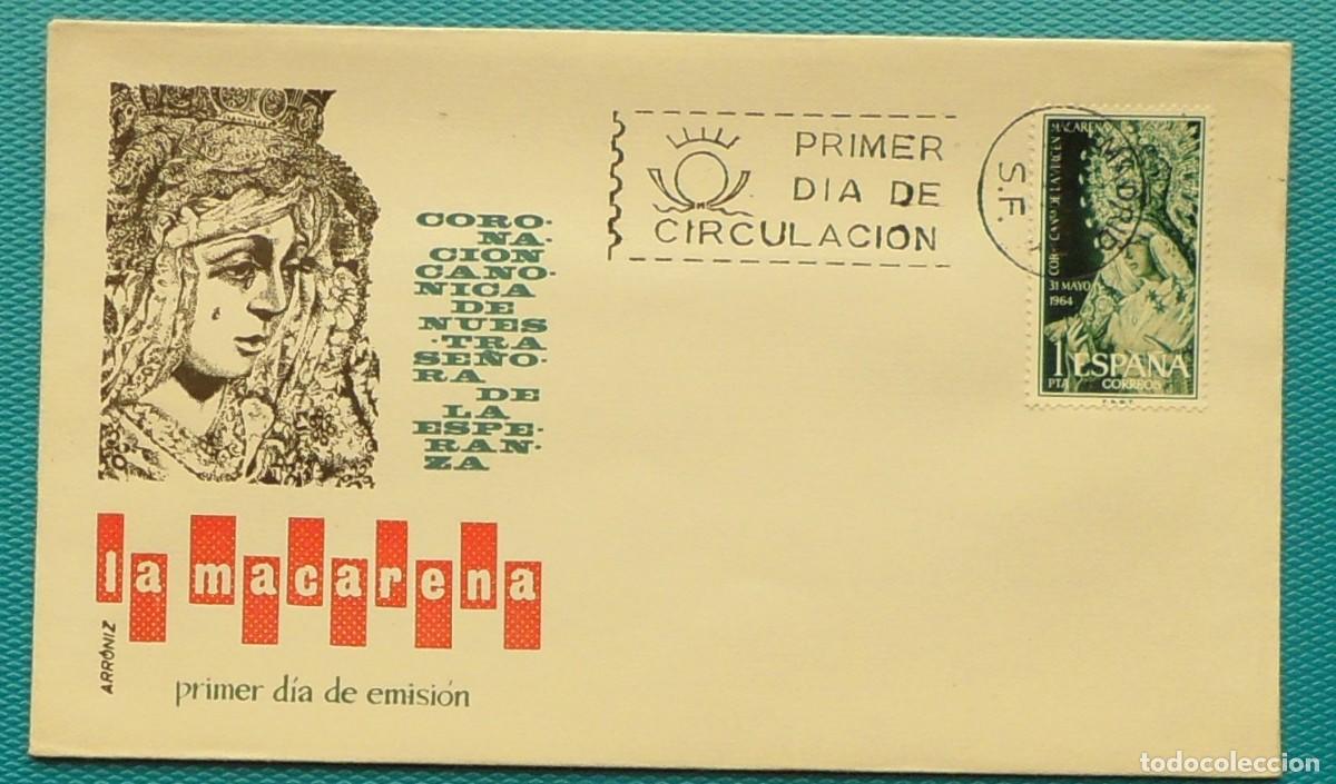 Sellos: 1964-ESPA&Ntilde;A-SPD-VER FOTO-N&ordm;1598-coronacion de la virgen de LA MACARENA