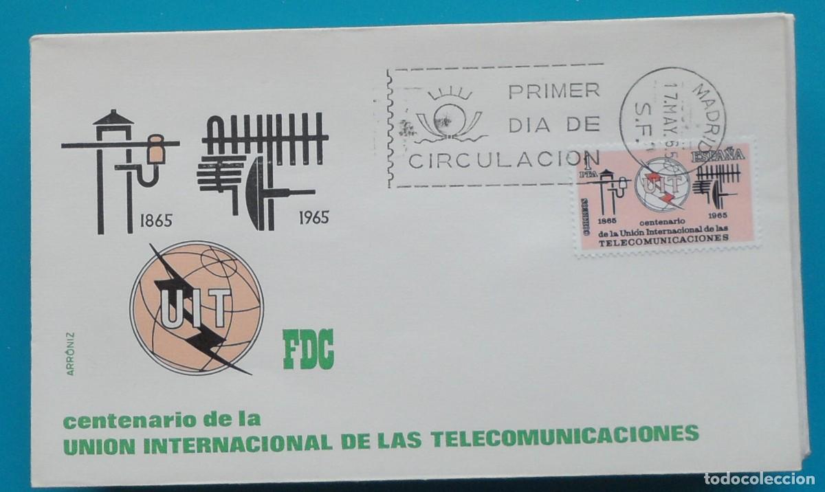 Sellos: 1965-ESPA&Ntilde;A-SPD-VER FOTO-N&ordm;1670-CENTENARIO DE LA UNION INTERNACIONAL DE LAS COMUNICACIONES