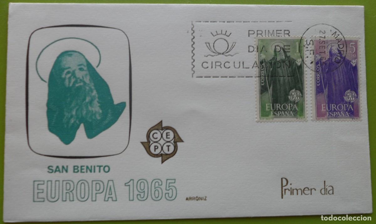 Sellos: 1965-ESPA&Ntilde;A-SPD-VER FOTO-N&ordm;1675/6-SAN BENITO-EUROPA CEPT
