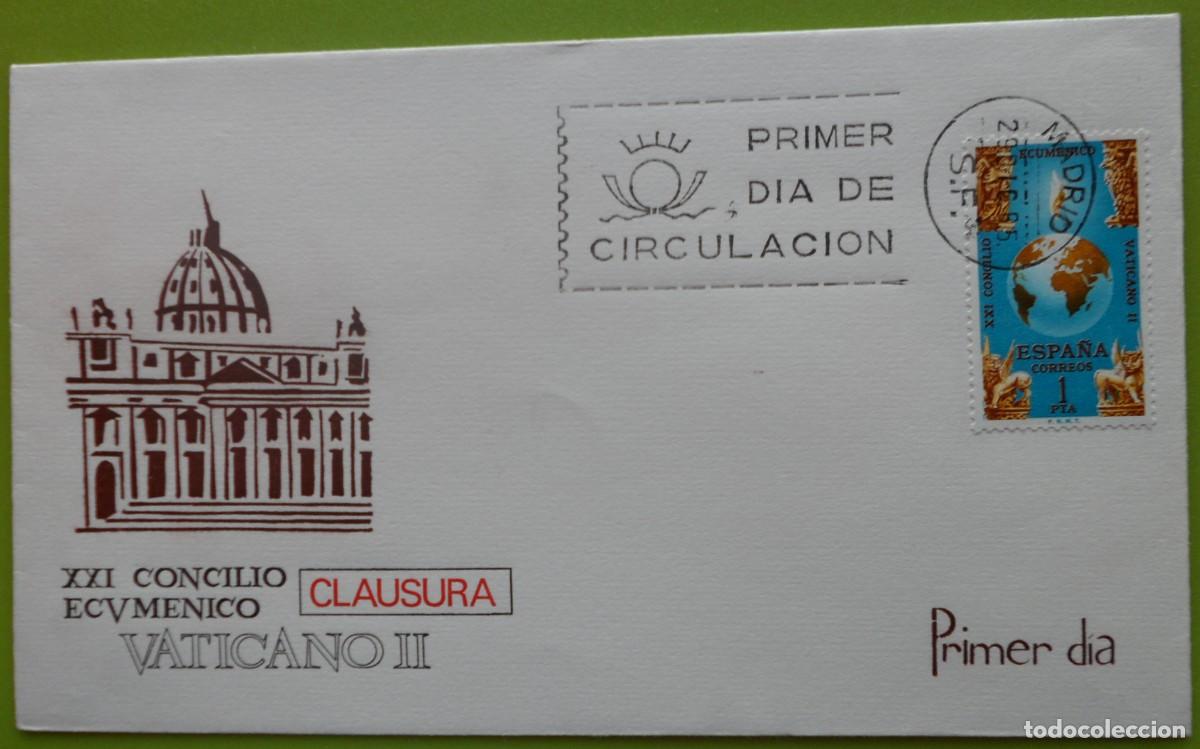 Sellos: 1965-ESPA&Ntilde;A-SPD-VER FOTO-N&ordm;1695-XXI CONCILIO ECUMENICO VATICANO II