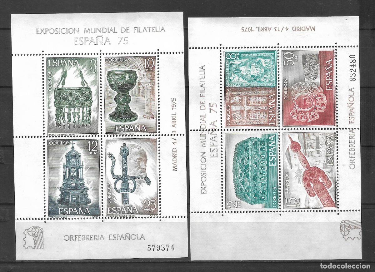 Sellos: espa&ntilde;a 1975 hoja bloque edifil 2252/2253 ** mnh - 27/14