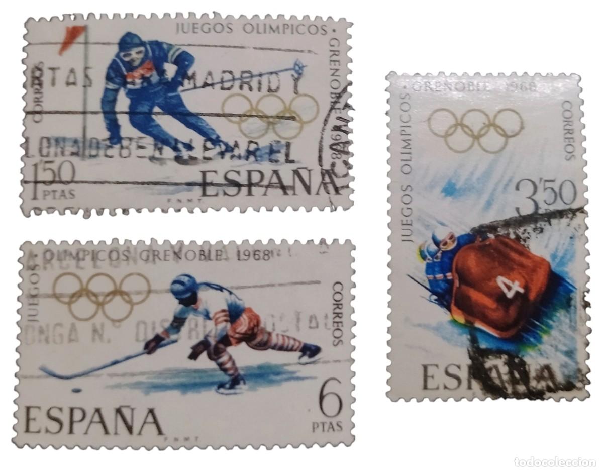 Sellos: ESPA&Ntilde;A 1968 Juegos Ol&iacute;mpicos de invierno de Grenoble. SERIE COMPLETA. USADO.