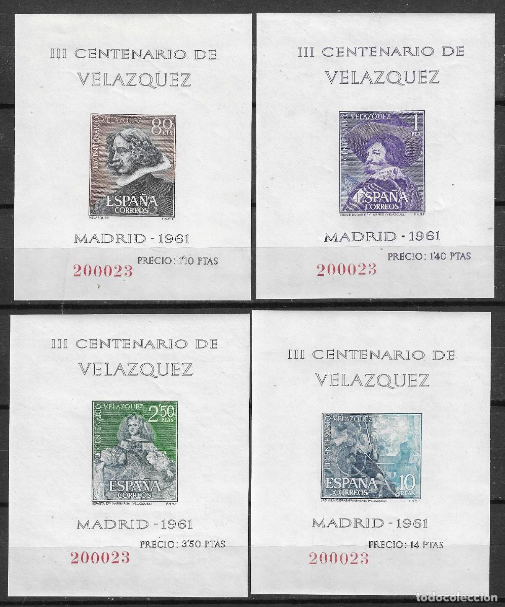 Sellos: 1961 HOJITAS DE VELAZQUEZ EDIFIL 1344/7** SIN FIJASELLOS MISMA NUMERACION &iexcl;&iexcl;LUJO&iexcl;&iexcl;&iexcl;