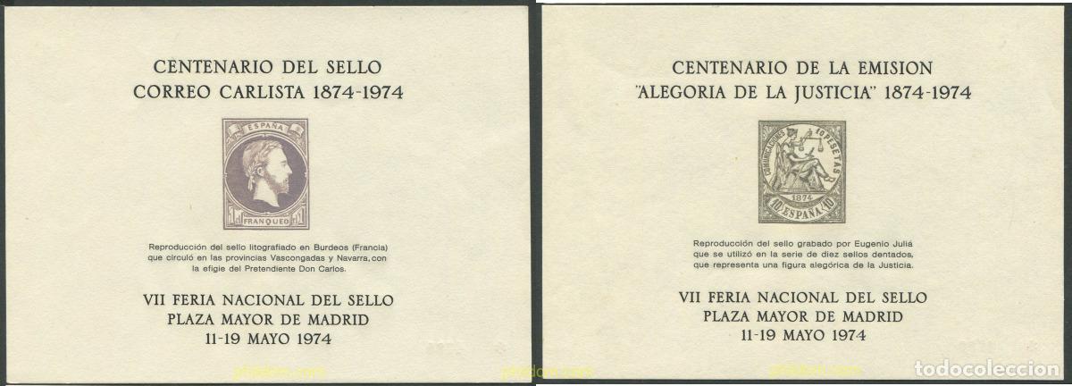 Sellos: 699740 MNH ESPA&Ntilde;A 1974 CENTENARIO DEL SELLO, CENTENARIO DE LA EMISION. VII FERIA NACIONAL DEL SELL