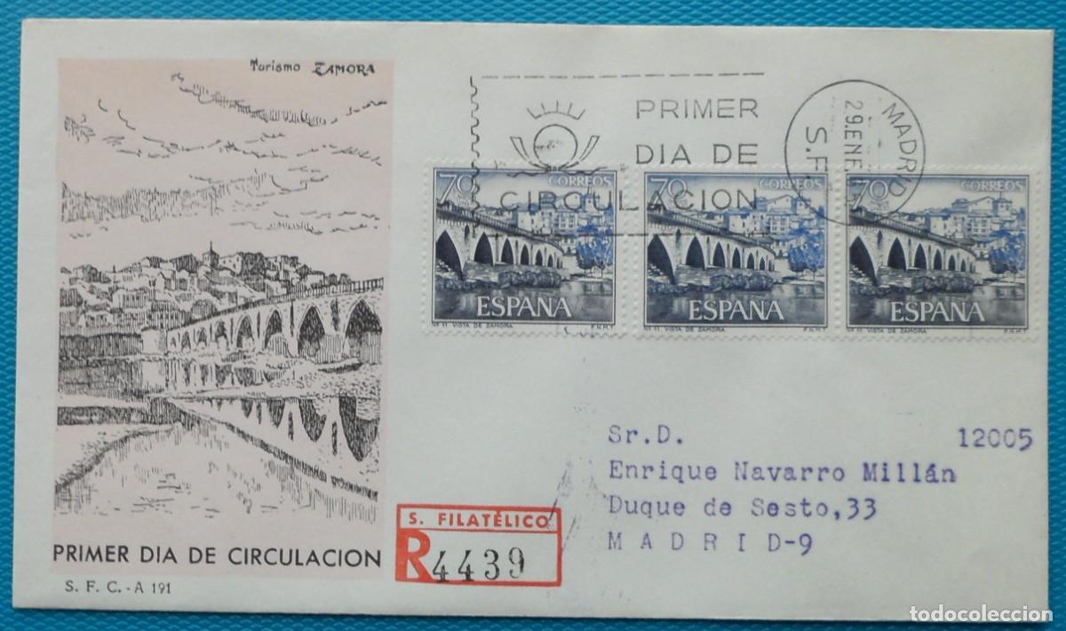 Sellos: 1965-ESPA&Ntilde;A-SPD-VER FOTO-N&ordm;1646-SERIE TURISTICA-ZAMORA(CIRCULADO-CERTIFICADO)