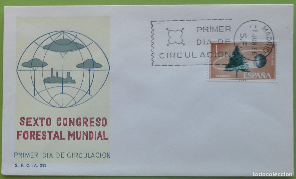 Sellos: 1966-ESPA&Ntilde;A-SPD-VER FOTO-N&ordm;1736-VI CONGRESO FORESTAL MUNDIAL