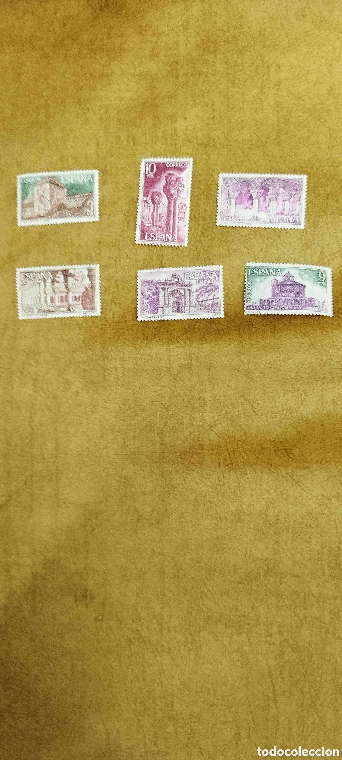 Timbres: 6 Sellos nuevos serie Monasterios (sb san Juan de la Pe&ntilde;a) a&ntilde;os 60