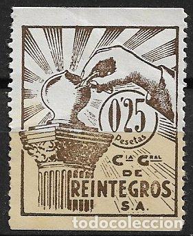 Timbres: VI&Ntilde;ETAS. Compa&ntilde;&iacute;a General de Reintegros, 0,25 ptas. casta&ntilde;o (*)