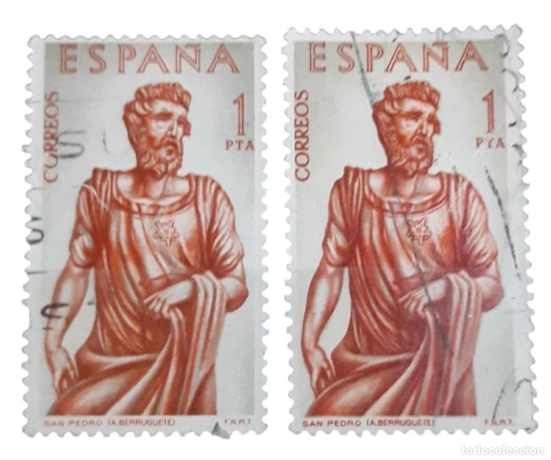 Sellos: ESPA&Ntilde;A 1962 BERRUGUETE - VARIEDAD DE COLOR. EDIFIL 1440. USADO - USED.