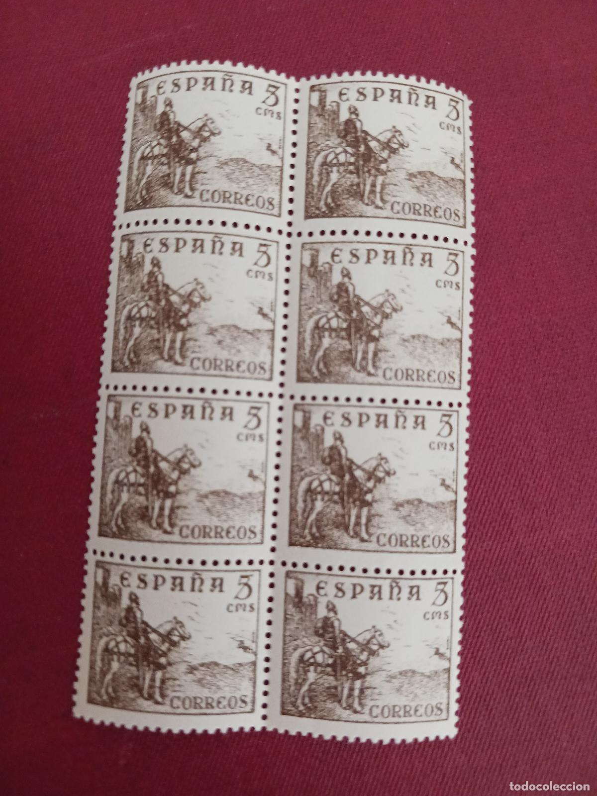 Sellos: SELLO ESPA&Ntilde;A 5 C&Eacute;NTIMOS &rdquo;EL CID CAMPEADOR&rdquo; BLOQUE DE 8