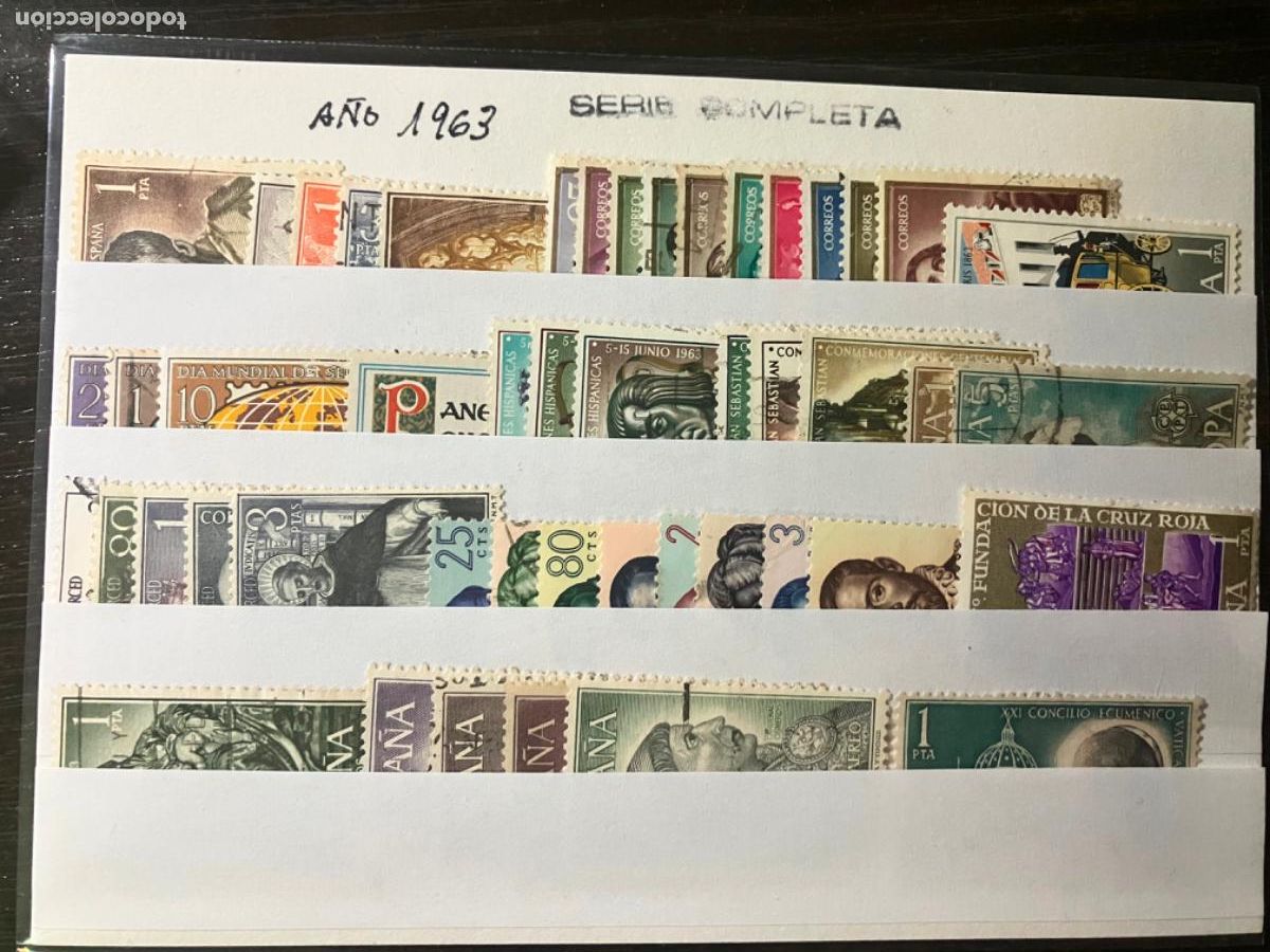 Sellos: Sellos Espa&ntilde;a - A&ntilde;o 1963 - Completo sellos usados con matasello de primera calidad
