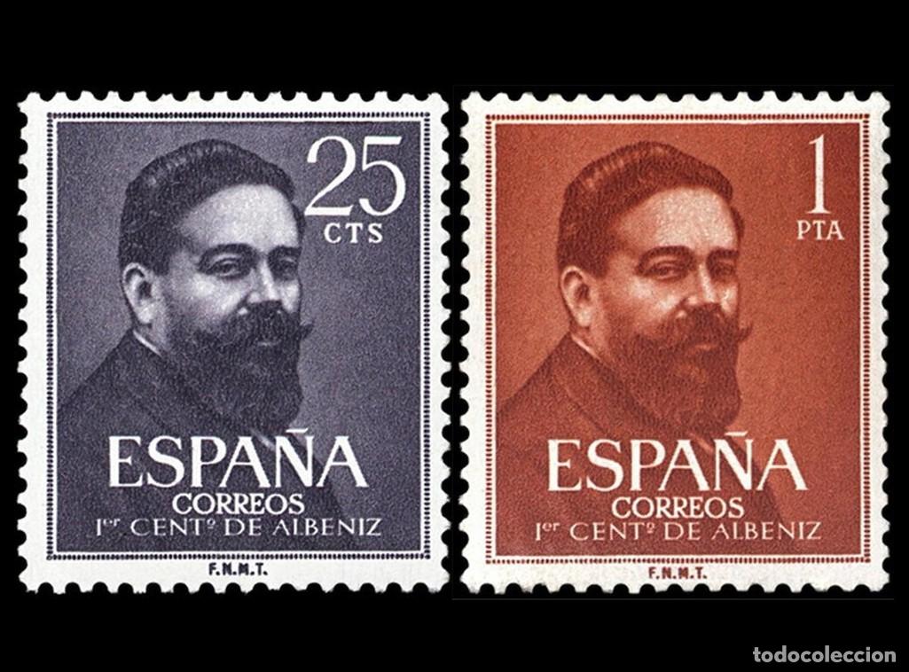 Sellos: 2v Espa&ntilde;a, 1960 | Isaac Alb&eacute;niz | Ed: 1320/1 Yv: 997/8 Mi: 1215/6 SG: 1381/2 MNH **