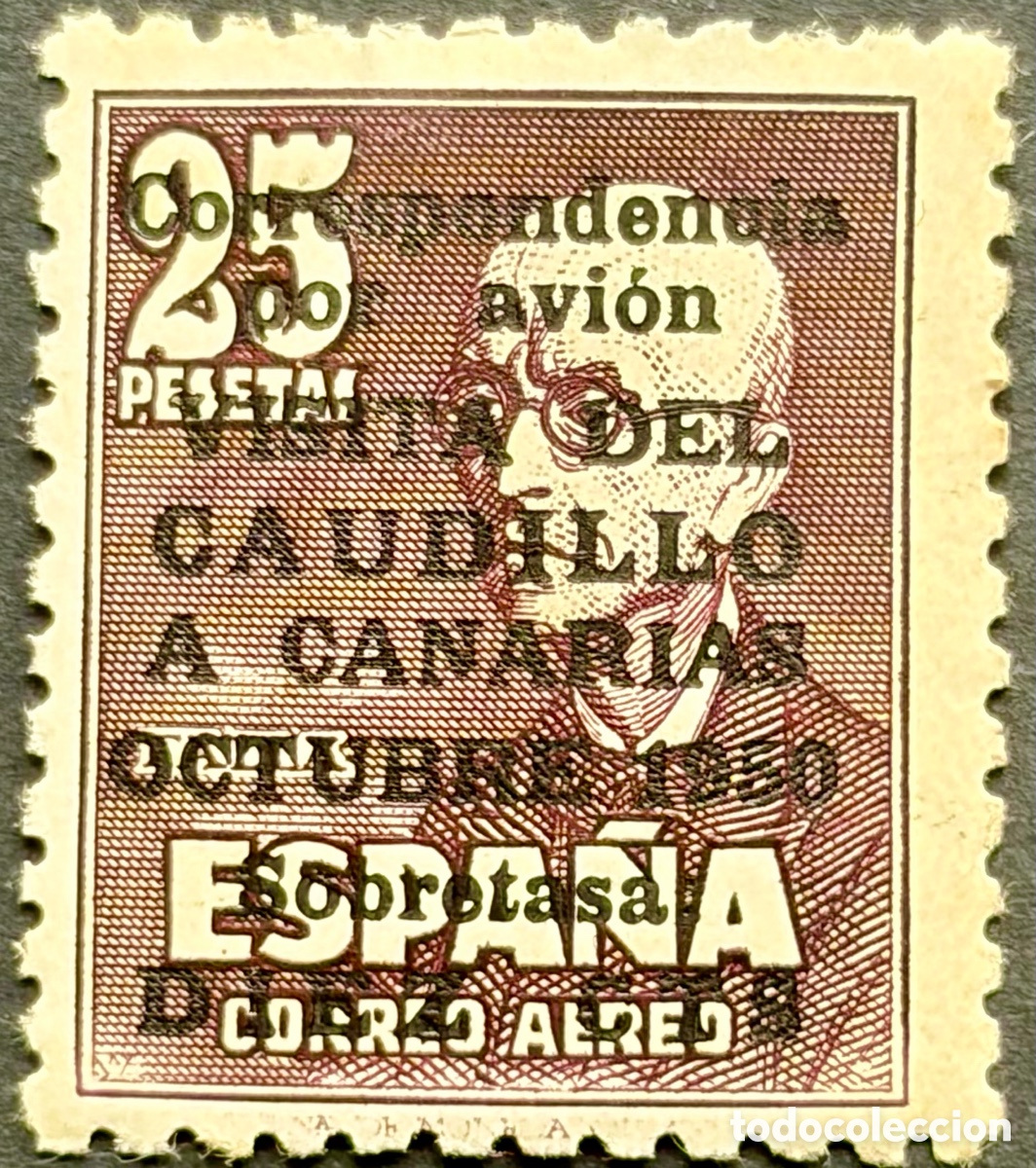 Sellos: Espa&ntilde;a 1951 Visita del caudillo a Canarias Edifil 1090* N&uacute;mero de control