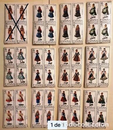 Sellos: TRAJES TIPICOS 1969. EDIFIL 1899/1909. NUEVOS. BLOQUE DE CUATRO. 11 VALORES. FALTA IFNI.