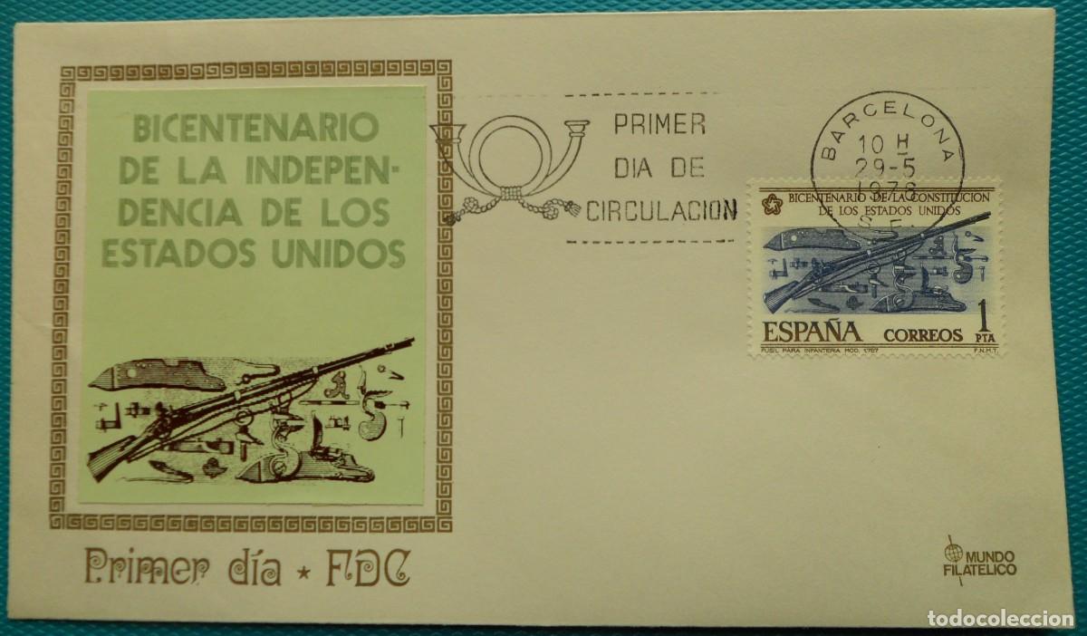Sellos: 1976-ESPA&Ntilde;A-SPD-VER FOTO-N&ordm;2322/5-BICENTENARIO DE LA INDEPENDENCIA DE LOS ESTADOS UNIDOS
