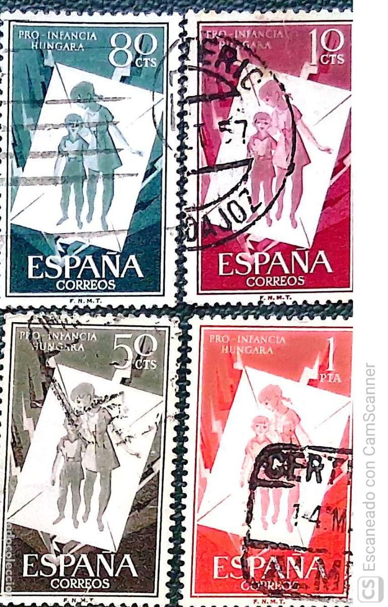 Sellos: Espa&ntilde;a. 1200,1202/04 Pro infancia h&uacute;ngara. 1956. Serie incompleta. Sellos usados y numeraci&oacute;n Edifil