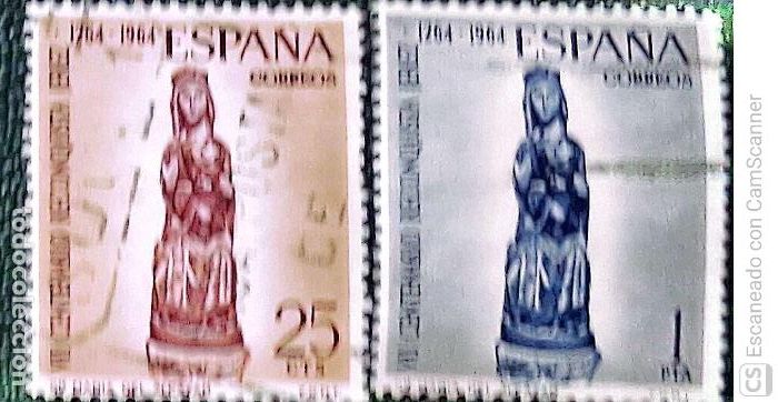Sellos: Espa&ntilde;a. 1615/16 Aniversario Reconquista de jerez: Virgen del Alc&aacute;zar. 1964. Sellos usados y numeraci
