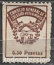 Sellos: VI&Ntilde;ETAS Consejo General de Colegios Veterinarios, 0,50 ptas. casta&ntilde;o (*)