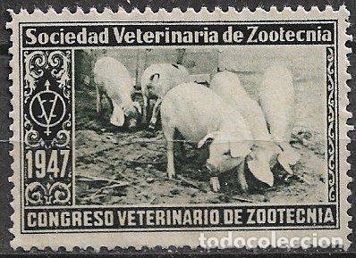 Sellos: VI&Ntilde;ETAS 1947 Sociedad Veterinaria de zootecnia. Congreso Veterinario de Zootecnia (*) cerdos
