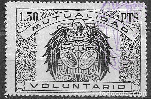 Sellos: VI&Ntilde;ETAS Mutualidad Voluntaria, 1,50 ptas. negro (o)