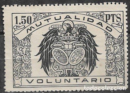 Sellos: VI&Ntilde;ETAS Mutualidad Voluntaria, 1,50 ptas. negro * *