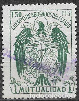 Sellos: VI&Ntilde;ETAS Mutualidad de Abogados del Estado, 1,50 ptas. verde (o)