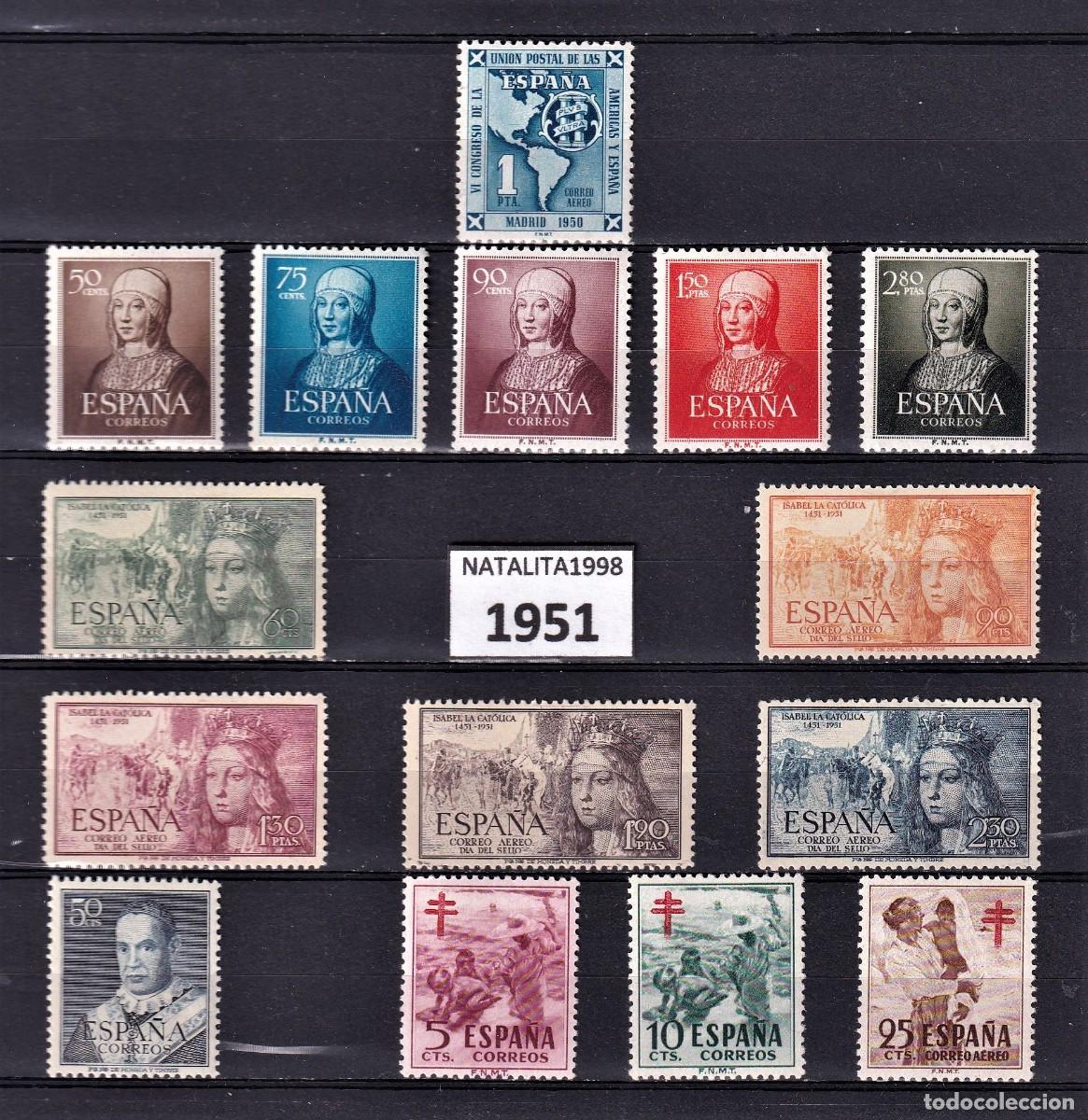 Sellos: Oferta sellos a&ntilde;o 1951 completo y nuevo sin fijasello sin 1088/1090