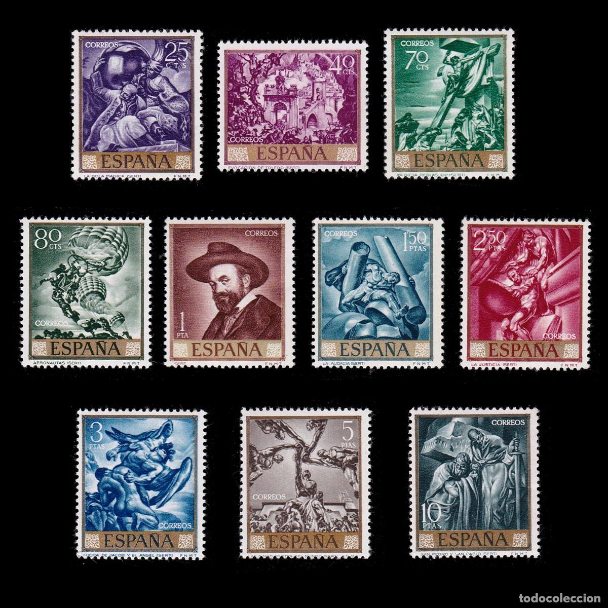Sellos: J.M&ordf; Sert. 1966. Serie Nuevo** Edifil 1710-1719 + Obsequio