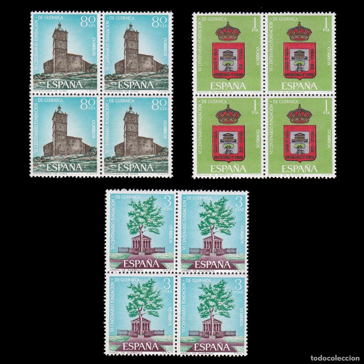 Sellos: Espa&ntilde;a.1966.GUERNICA.Blq4 Nuevo**.Edifil 1720-22 + OBSEQUIO