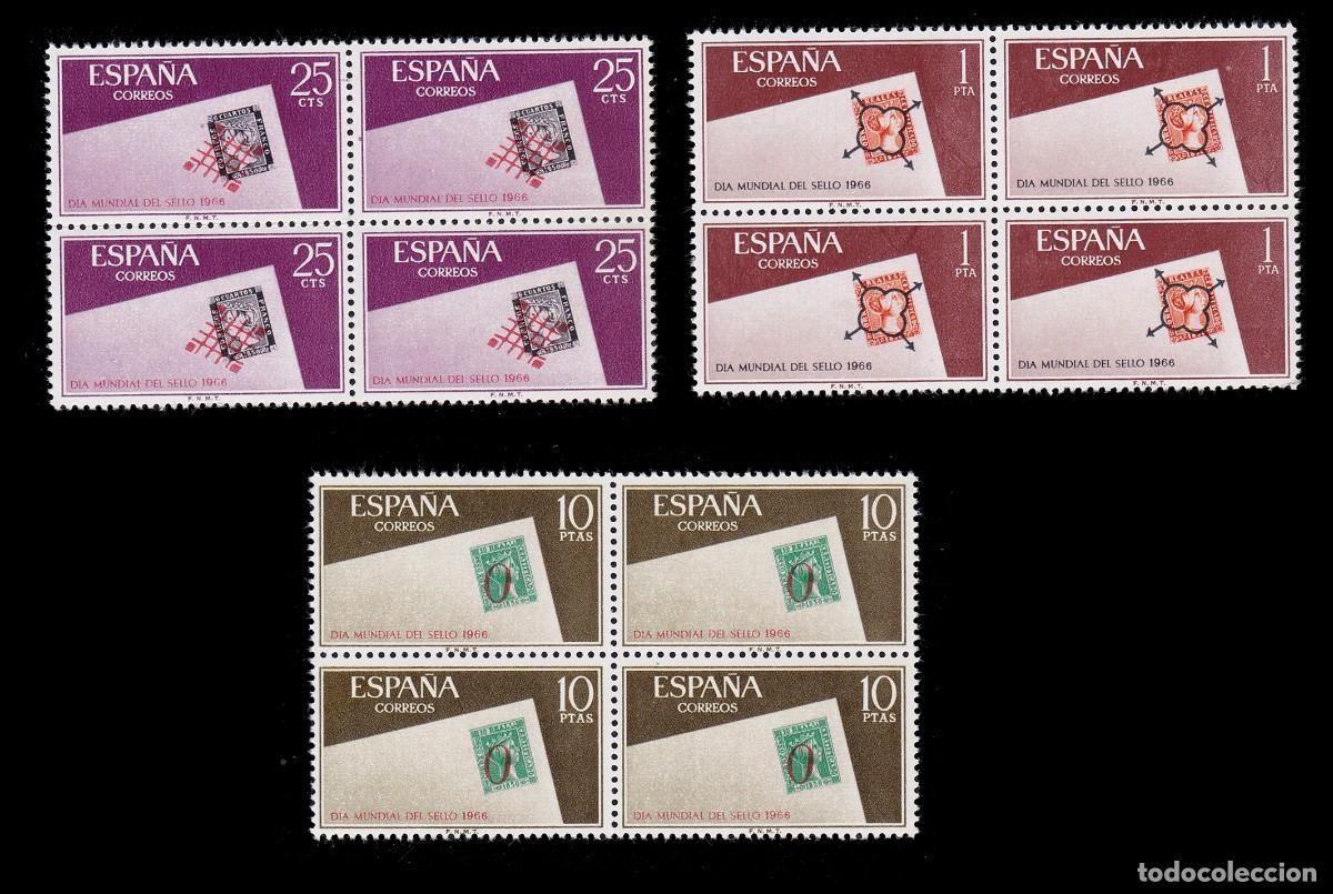 Sellos: Espa&ntilde;a. D&iacute;a Sello 1966. Blq4 Nuevo**. Edifil 1723-25 + OBSEQUIO