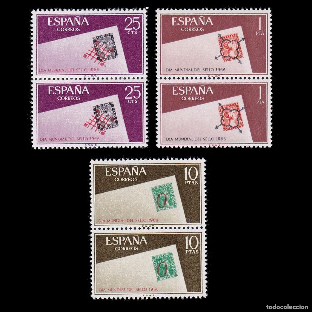 Sellos: Espa&ntilde;a. D&iacute;a Sello 1966.Blq2 Nuevo**.Edifil 1723-25 + OBSEQUIO