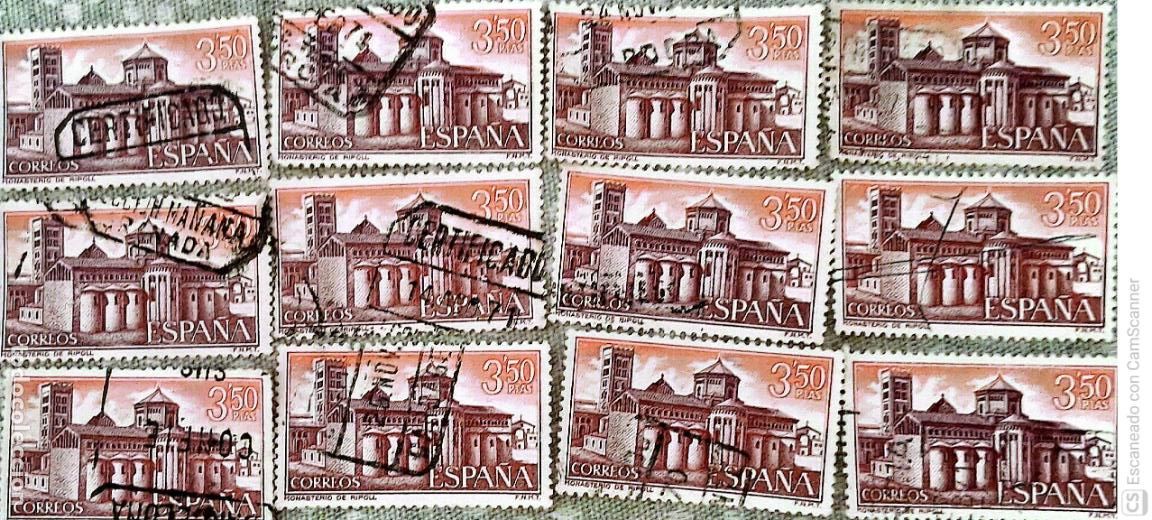 Sellos: Espa&ntilde;a. 2006 Monasterio de Sta. M&ordf; de Ripoll. 1970. 12 Sellos usados. Ref. h2. Numeraci&oacute;n Edifil.
