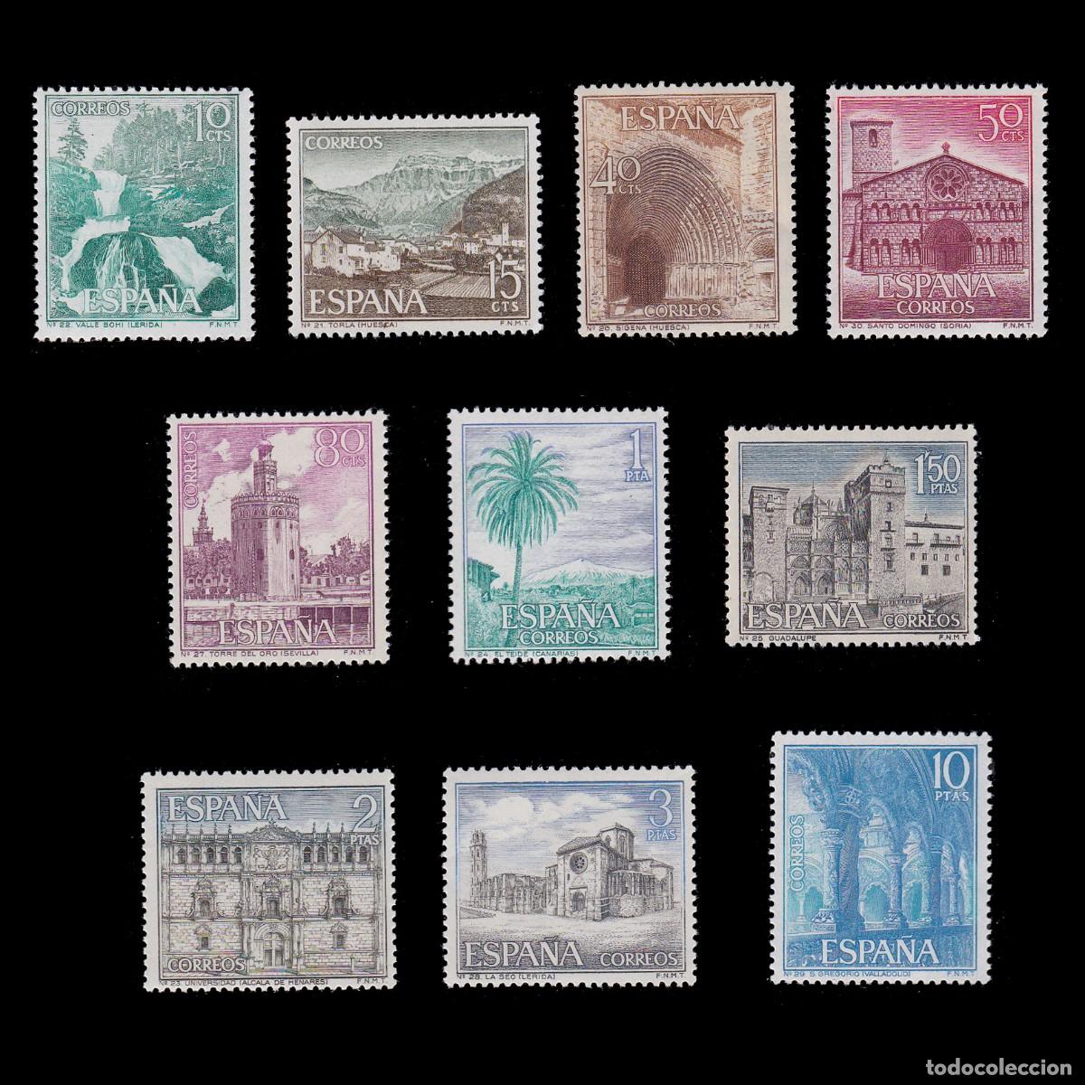 Sellos: Espa&ntilde;a. TURISTICOS 1966. Nuevo**.Edifil 1726-1735 + OBSEQUIO