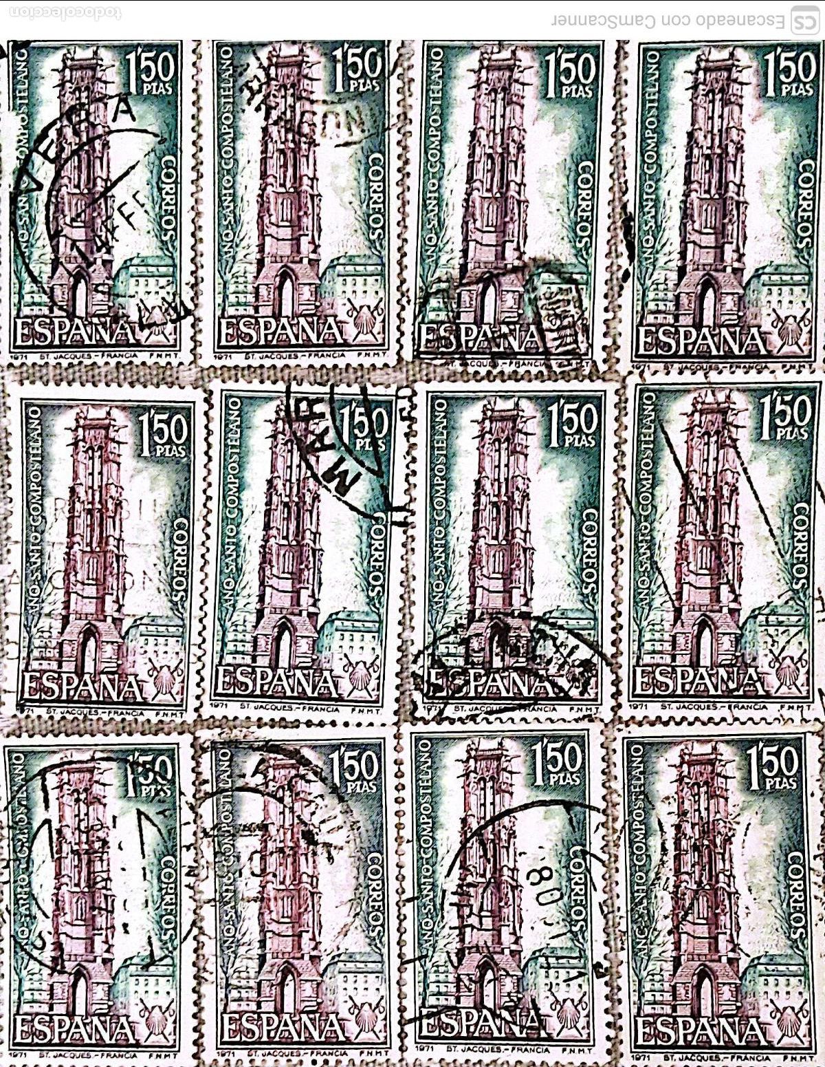 Sellos: Espa&ntilde;a. 2010 Iglesia de San Jacques de Par&iacute;s. 1971. 12 Sellos usados. Ref. h3. Numeraci&oacute;n Edifil.
