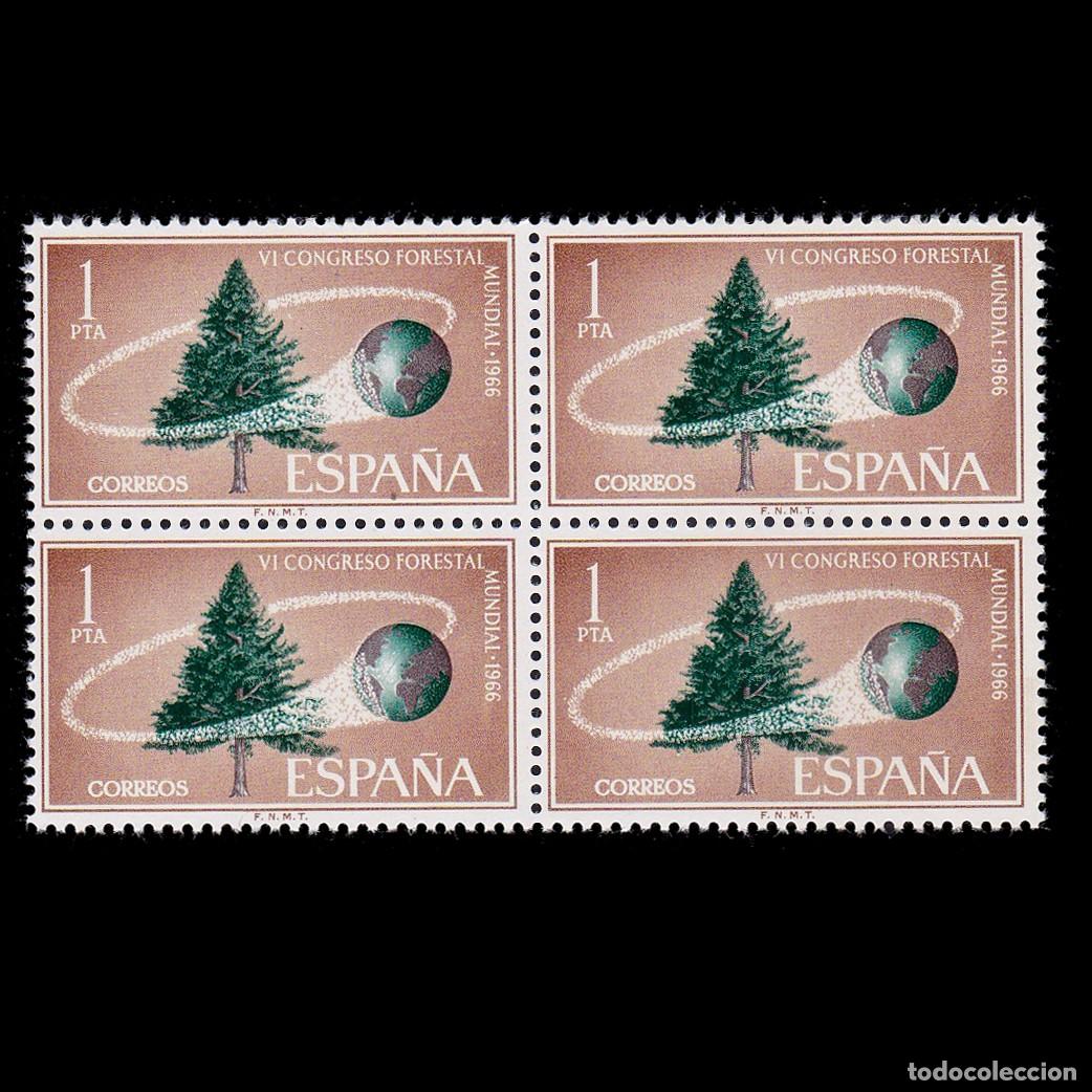 Sellos: Espa&ntilde;a. Congrs. Forestal 1966.BLQ4 Nuevo**.Edifil 1736 + OBSEQUIO