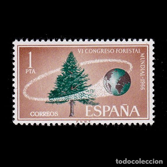 Sellos: Espa&ntilde;a. Congrs. Forestal 1966.Nuevo**.Edifil 1736 + OBSEQUIO - Foto 1