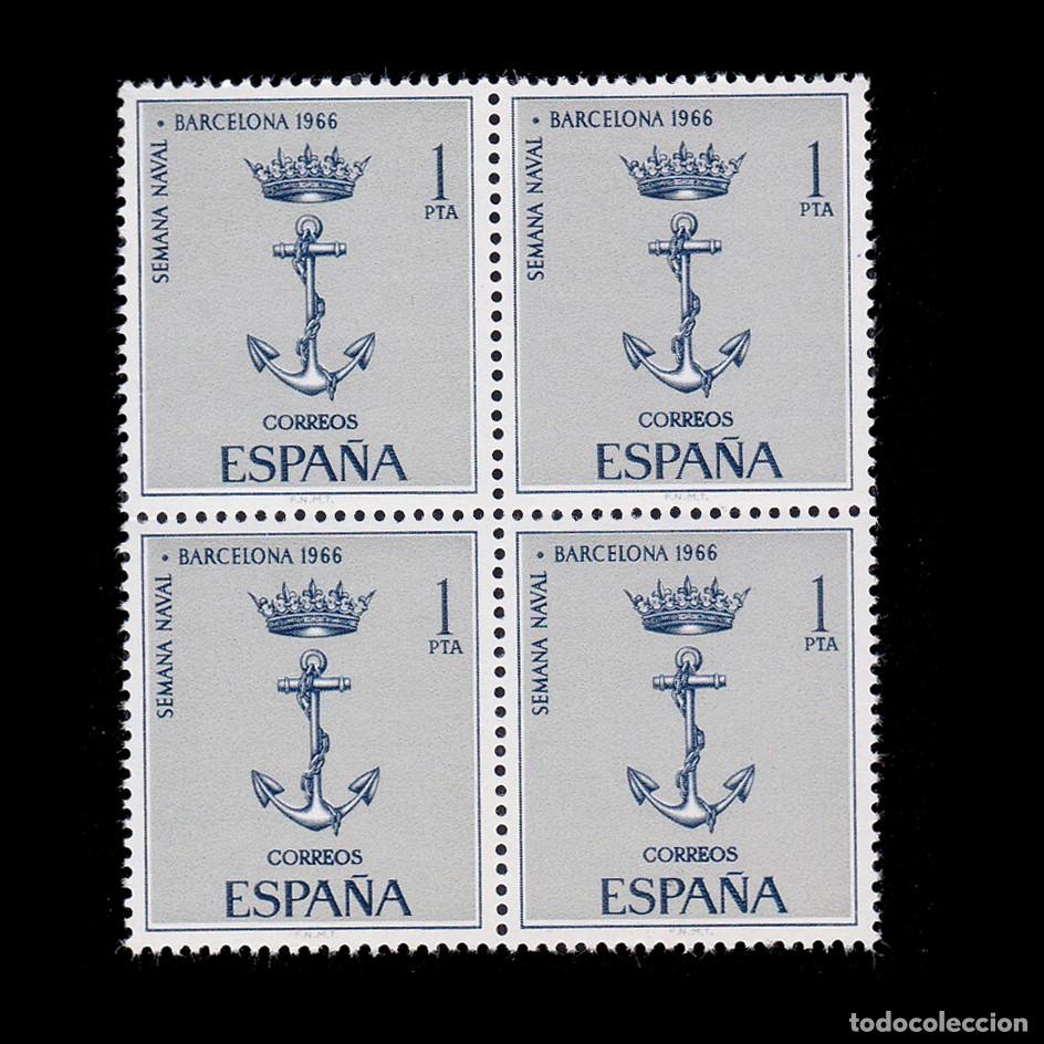Sellos: Espa&ntilde;a. Naval Barcelona 1966.Blq4. Nuevo**.Edifil 1737 + OBSEQUIO