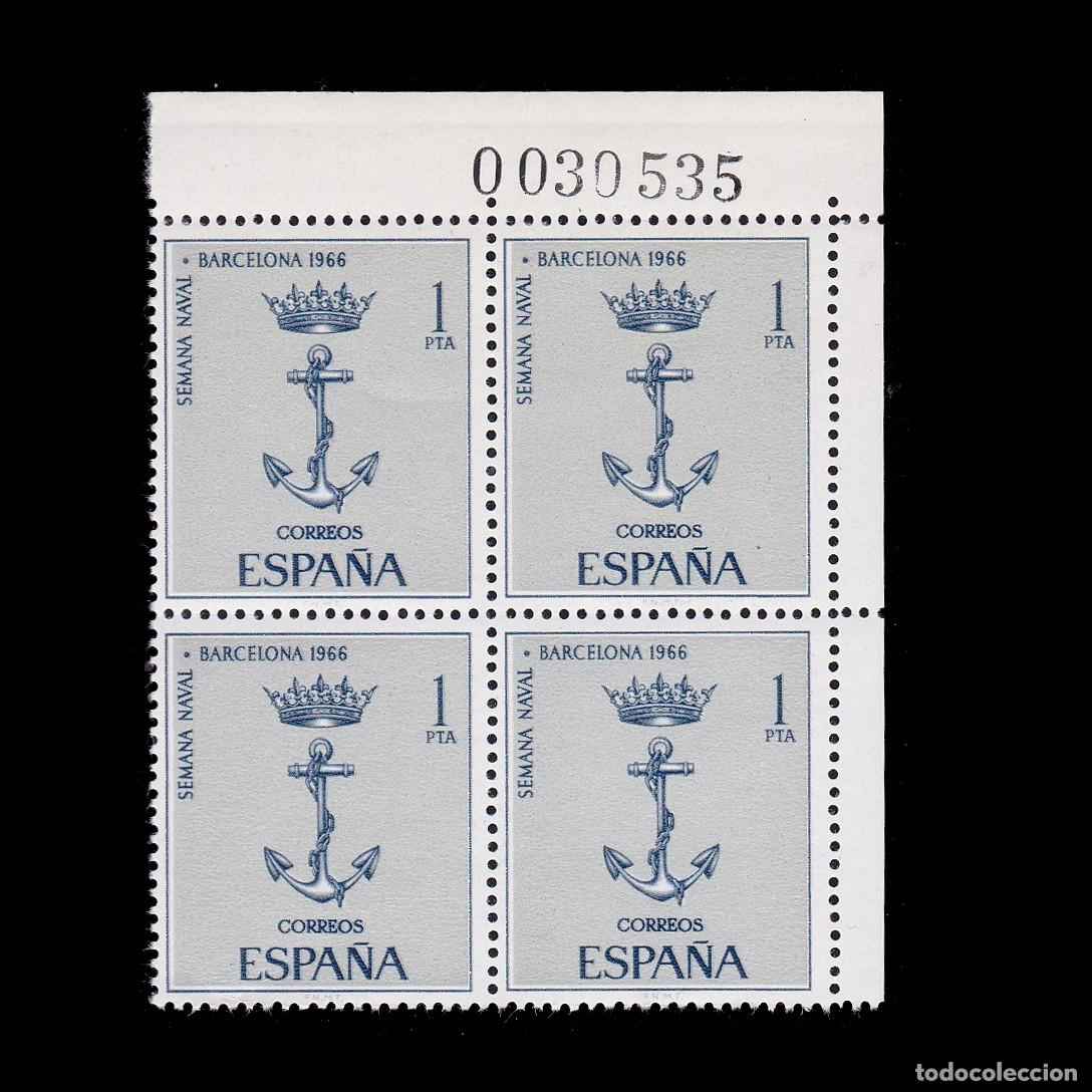 Sellos: Espa&ntilde;a. Naval Barcelona 1966. Blq4. **.Edifil 1737 + OBSEQUIO
