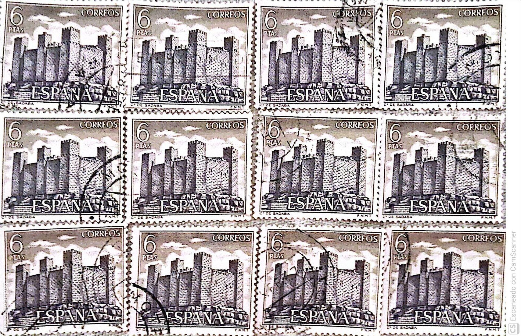 Sellos: Espa&ntilde;a. 1980 Castillo de Sadaba (Zaragoza). 1970. 12 Sellos usados. Ref. h13. Numeraci&oacute;n Edifil.