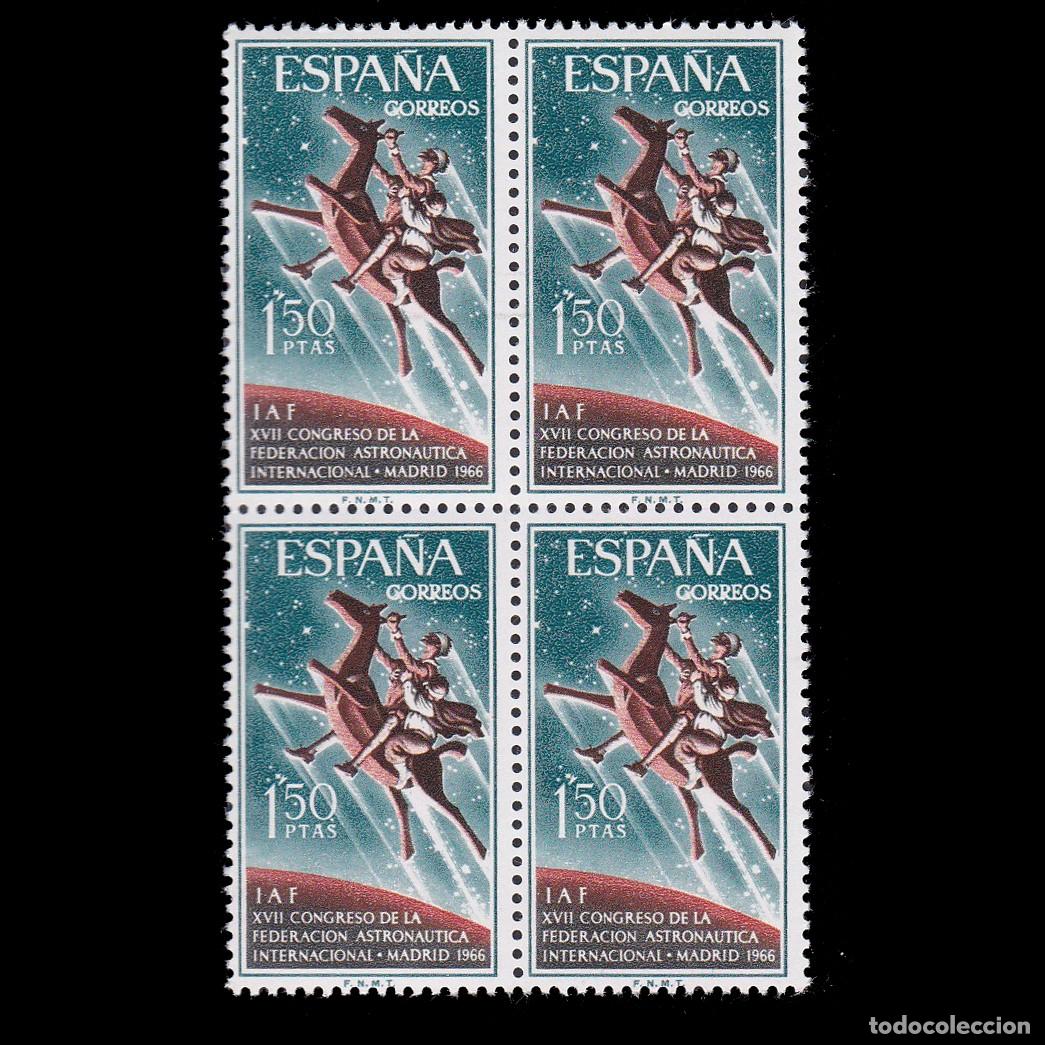 Sellos: Espa&ntilde;a. ASTRONA&Uacute;TICA. 1966. Blq4 Nuevo**.Edifil 1749 + OBSEQUIO