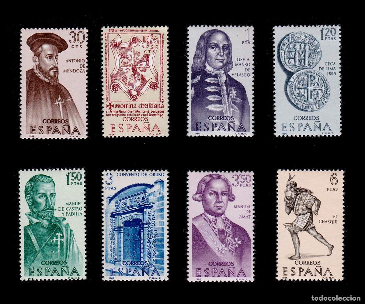 Sellos: Espa&ntilde;a.Forjadores de Am&eacute;rica. 1966.Nuevo**.Edifil 1750-1757 + OBSEQUIO