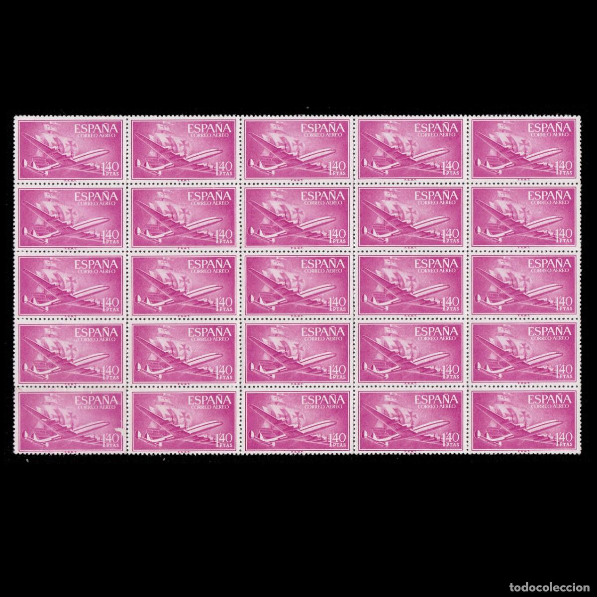 Sellos: Espa&ntilde;a. Constellation. 1955.1,40p. Blq 25. Nuevo**.Edifil 1174 + OBSEQUIO