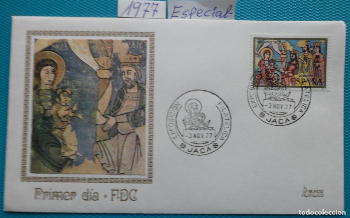 Sellos: 1977-ESPA&Ntilde;A-SPD-VER FOTO-N&ordm;2446/7-NAVIDAD-EXPO.JACA