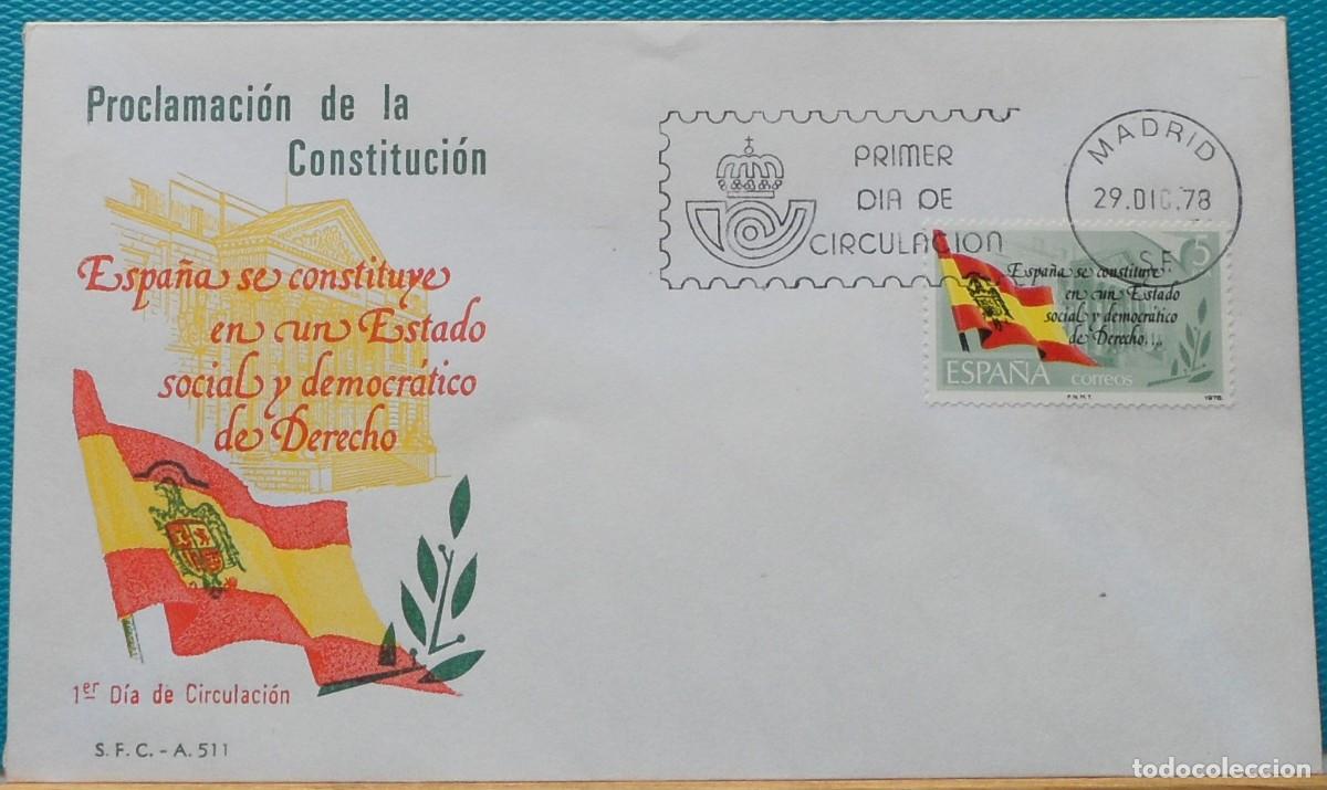 Sellos: 1978-ESPA&Ntilde;A-SPD-VER FOTO-N&ordm;2507-PROCLAMACION DE LA CONSTITUCION ESPA&Ntilde;OLA