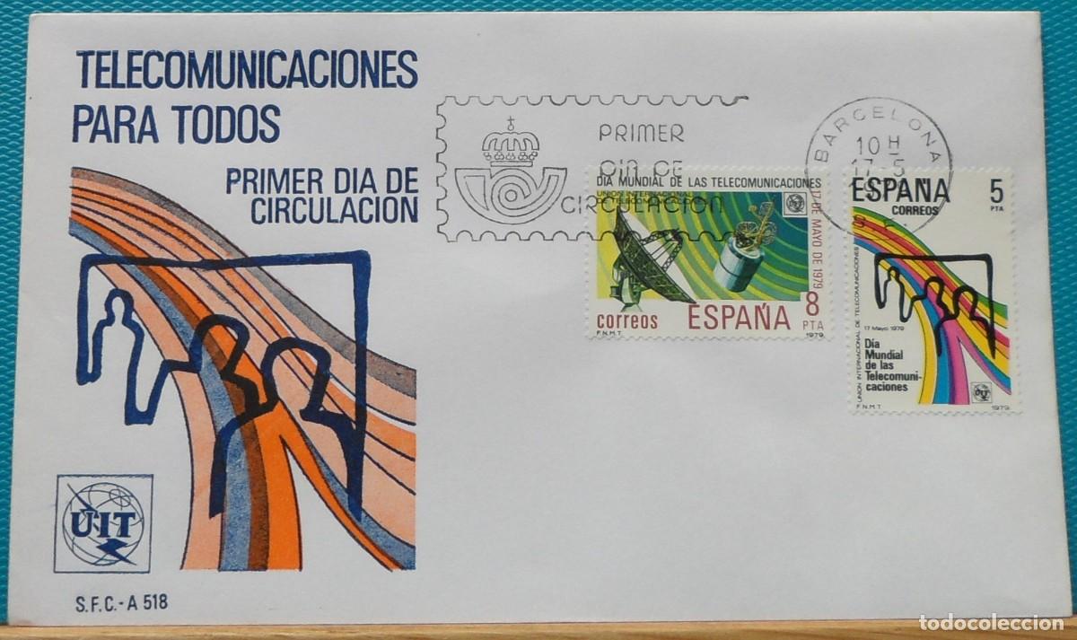 Sellos: 1979-ESPA&Ntilde;A-SPD-VER FOTO-N&ordm;2522/3-DIA MUNDIAL DE LAS COMUNICACIONES