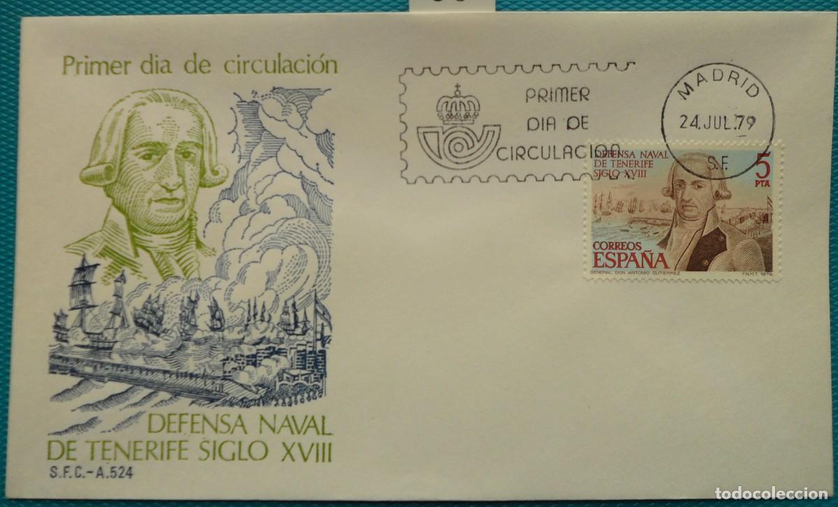 Sellos: 1979-ESPA&Ntilde;A-SPD-VER FOTO-N&ordm;2536-DEFENSA NAVAL DE TENERIFE,SIGLO XVIII