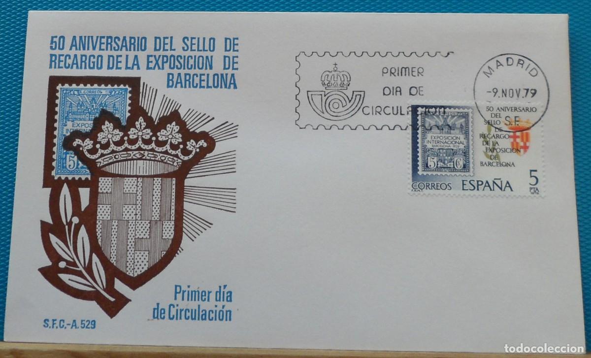 Sellos: 1979-ESPA&Ntilde;A-SPD-VER FOTO-N&ordm;2549-50 ANIVERSARIO DEL SELLO DE RECARGO DE LA EXPO. DE BARCELONA