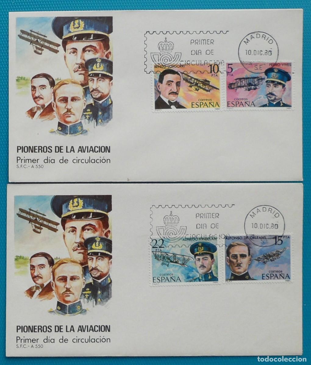 Sellos: 1980-ESPA&Ntilde;A-SPD-VER FOTO-N&ordm;2595/8-PIONEROS DE LA AVIACION