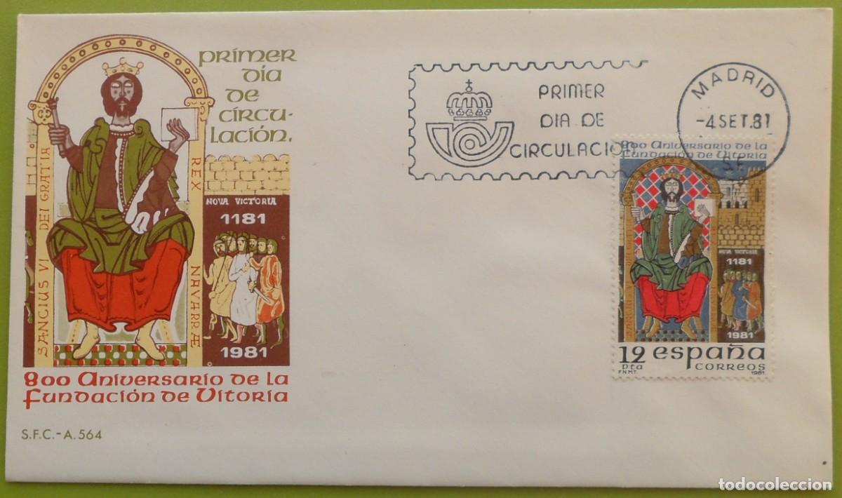 Sellos: 1981-ESPA&Ntilde;A-SPD-VER FOTO-N&ordm;2625-800 ANIVERSARIO DE LA FUNDACION DE VITORIA