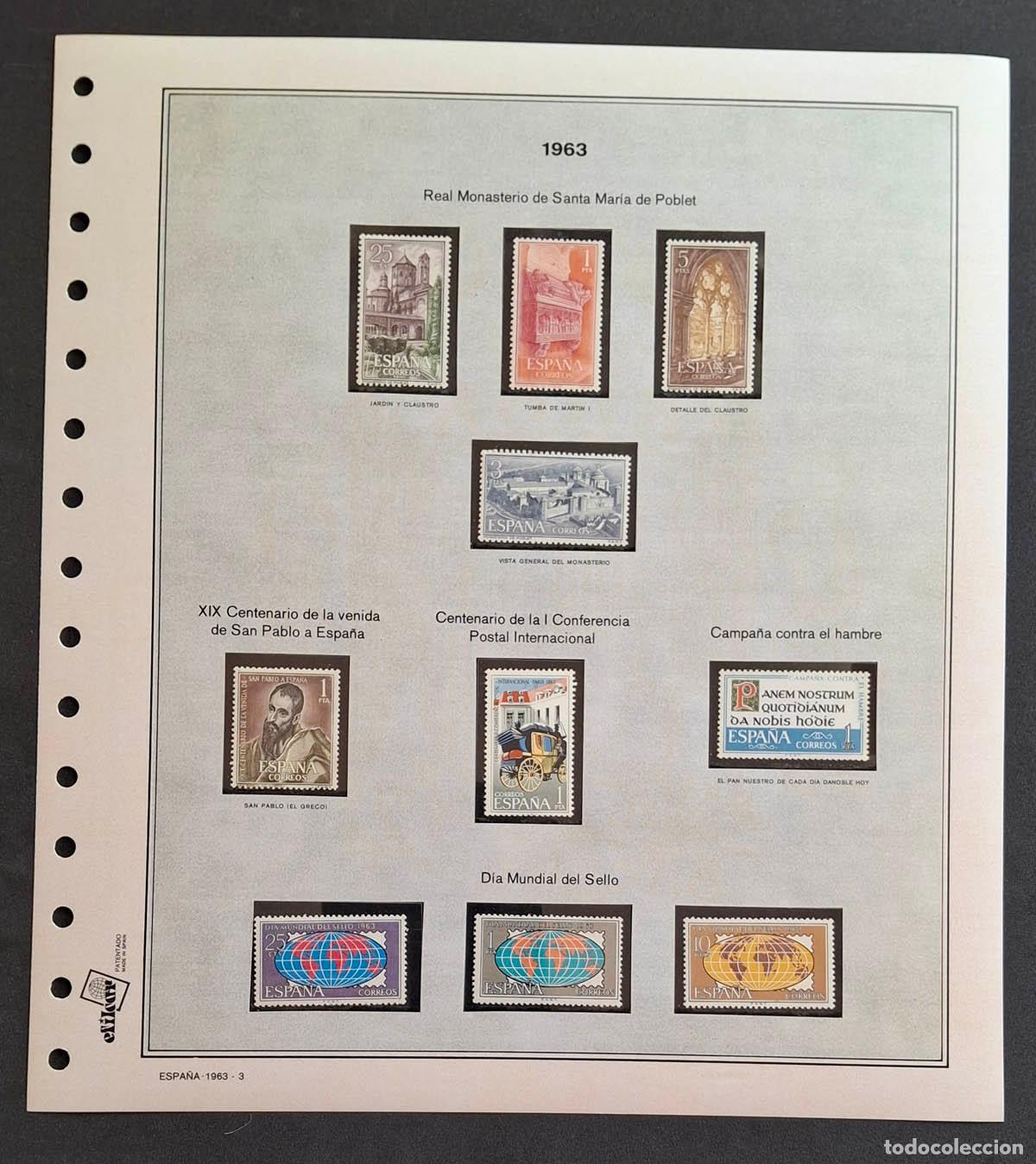 Sellos: 1963, hoja Efilcar con sellos nuevos MNH **